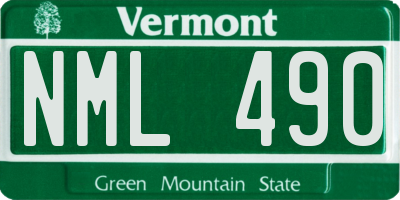 VT license plate NML490