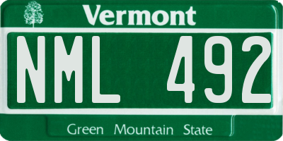 VT license plate NML492