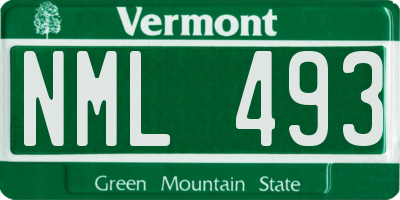 VT license plate NML493