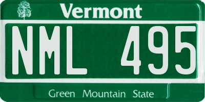 VT license plate NML495