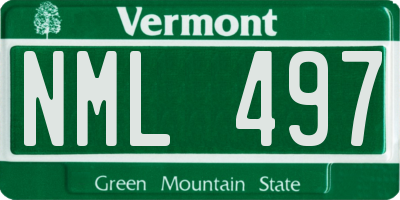 VT license plate NML497