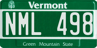 VT license plate NML498