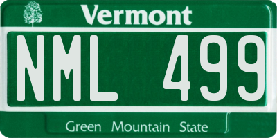VT license plate NML499