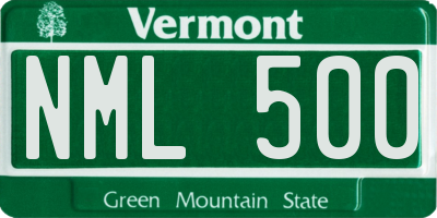 VT license plate NML500