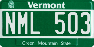 VT license plate NML503