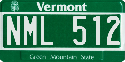 VT license plate NML512