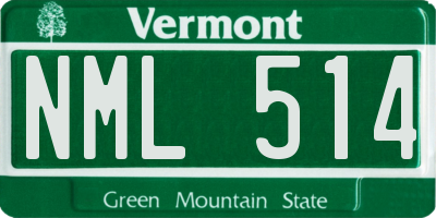 VT license plate NML514