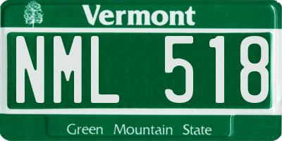 VT license plate NML518