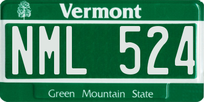 VT license plate NML524