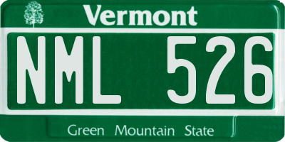 VT license plate NML526