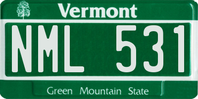 VT license plate NML531