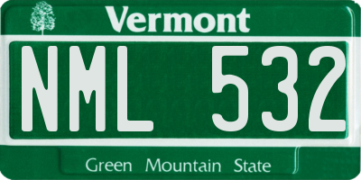 VT license plate NML532