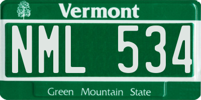 VT license plate NML534