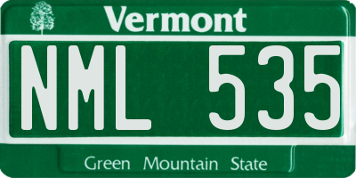 VT license plate NML535
