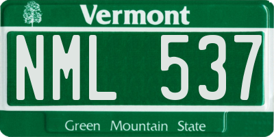 VT license plate NML537