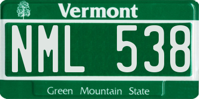 VT license plate NML538