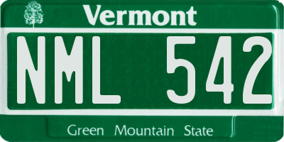 VT license plate NML542