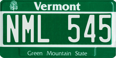 VT license plate NML545