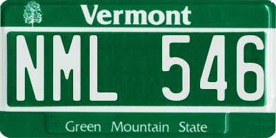 VT license plate NML546