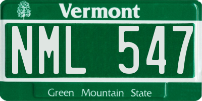 VT license plate NML547
