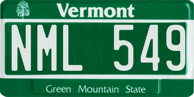 VT license plate NML549