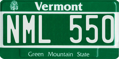 VT license plate NML550