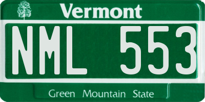 VT license plate NML553