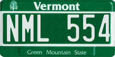 VT license plate NML554