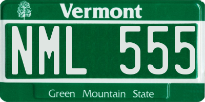 VT license plate NML555
