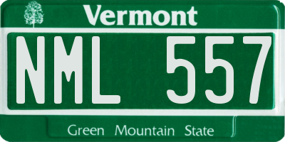 VT license plate NML557
