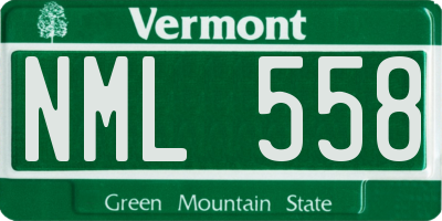 VT license plate NML558