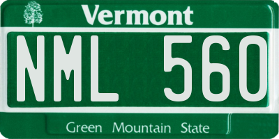 VT license plate NML560