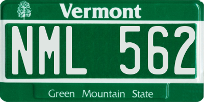 VT license plate NML562