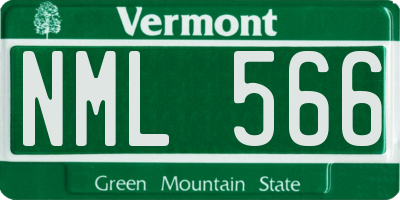 VT license plate NML566
