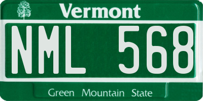 VT license plate NML568