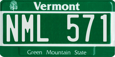 VT license plate NML571