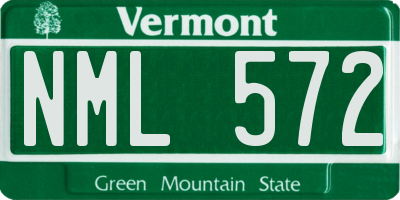 VT license plate NML572