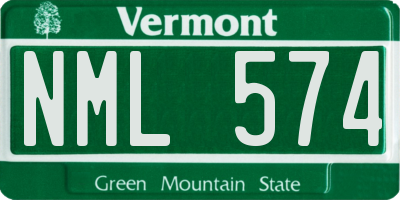 VT license plate NML574