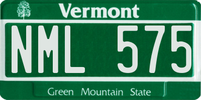 VT license plate NML575
