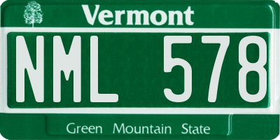 VT license plate NML578