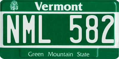 VT license plate NML582