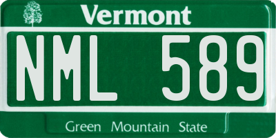 VT license plate NML589