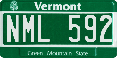 VT license plate NML592