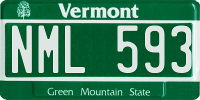 VT license plate NML593