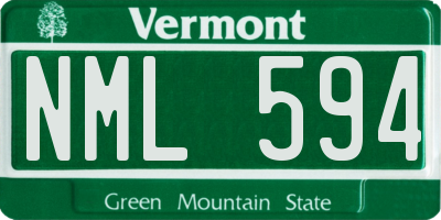 VT license plate NML594