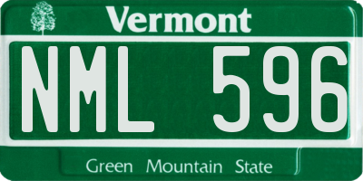 VT license plate NML596