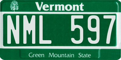 VT license plate NML597