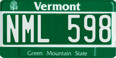 VT license plate NML598