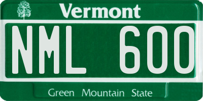 VT license plate NML600