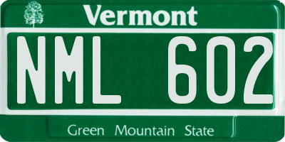 VT license plate NML602